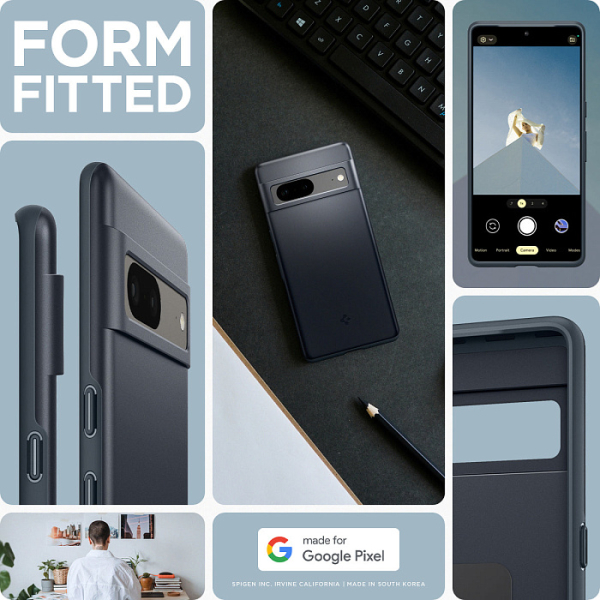 Купить Чехол Spigen Thin Fit (ACS04707) для Google Pixel 7 (Metal Slate)